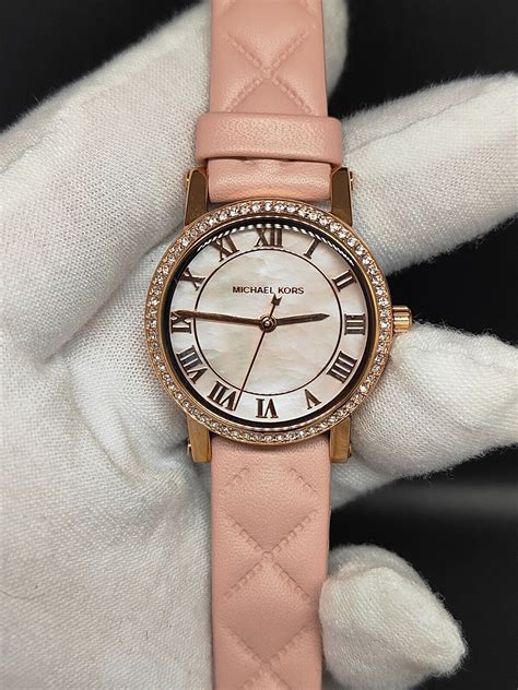 michael kors petite norie leather watch|Michael Kors Womens MK2683 .